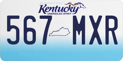 KY license plate 567MXR