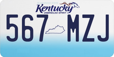 KY license plate 567MZJ