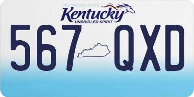 KY license plate 567QXD