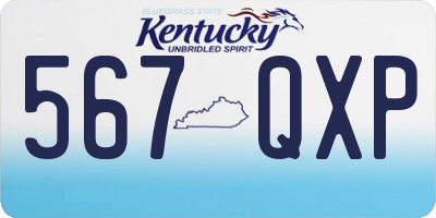 KY license plate 567QXP