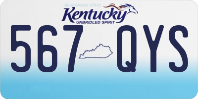 KY license plate 567QYS