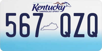 KY license plate 567QZQ