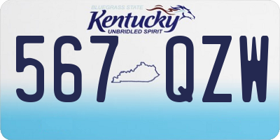 KY license plate 567QZW