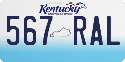 KY license plate 567RAL