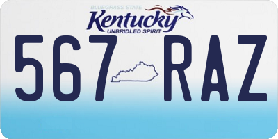 KY license plate 567RAZ