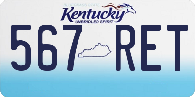 KY license plate 567RET