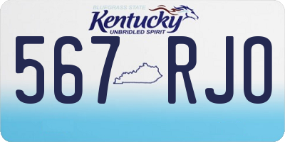 KY license plate 567RJO
