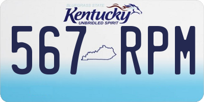 KY license plate 567RPM