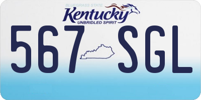 KY license plate 567SGL