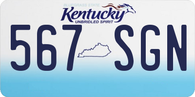 KY license plate 567SGN