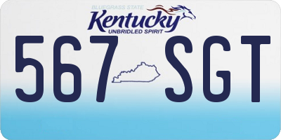 KY license plate 567SGT