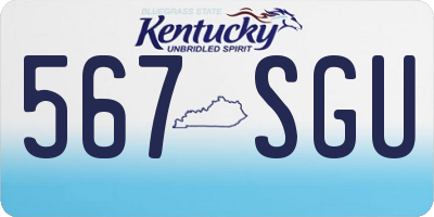 KY license plate 567SGU