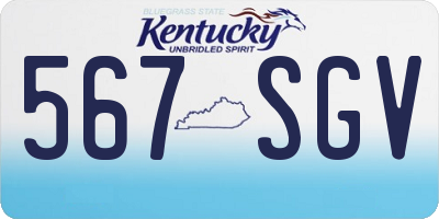 KY license plate 567SGV
