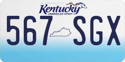 KY license plate 567SGX