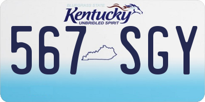 KY license plate 567SGY