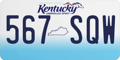 KY license plate 567SQW