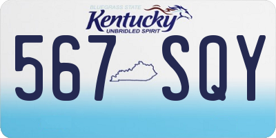 KY license plate 567SQY