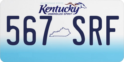 KY license plate 567SRF