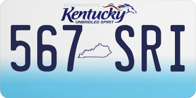 KY license plate 567SRI