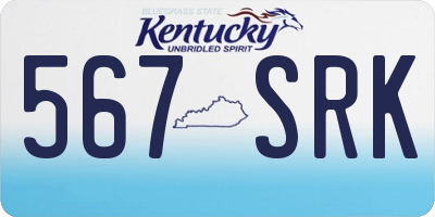 KY license plate 567SRK