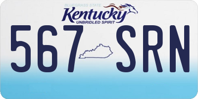 KY license plate 567SRN