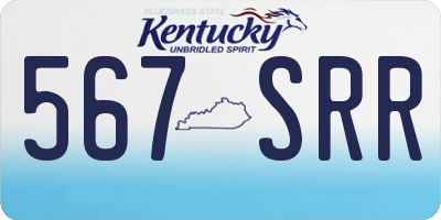 KY license plate 567SRR