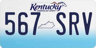 KY license plate 567SRV