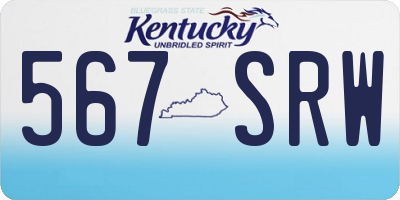 KY license plate 567SRW