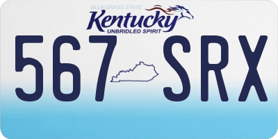 KY license plate 567SRX