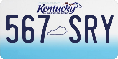 KY license plate 567SRY