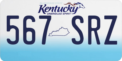KY license plate 567SRZ