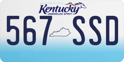 KY license plate 567SSD