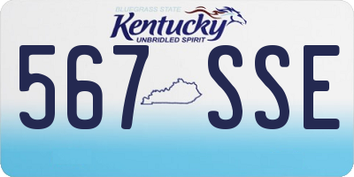 KY license plate 567SSE