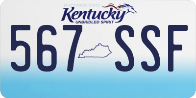 KY license plate 567SSF