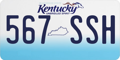 KY license plate 567SSH
