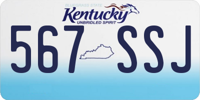 KY license plate 567SSJ