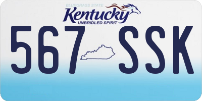 KY license plate 567SSK