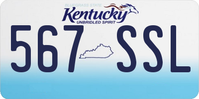 KY license plate 567SSL