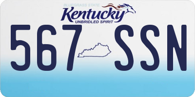 KY license plate 567SSN