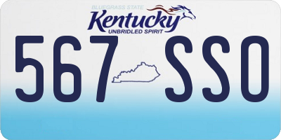 KY license plate 567SSO