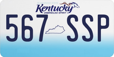 KY license plate 567SSP