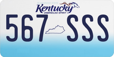 KY license plate 567SSS