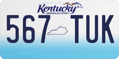 KY license plate 567TUK