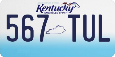 KY license plate 567TUL