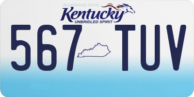 KY license plate 567TUV