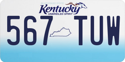 KY license plate 567TUW