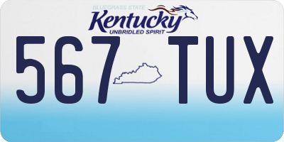 KY license plate 567TUX