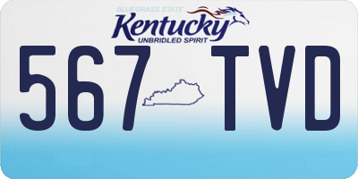 KY license plate 567TVD