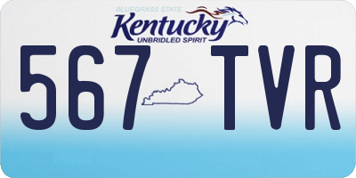 KY license plate 567TVR