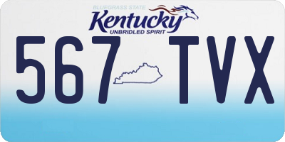 KY license plate 567TVX